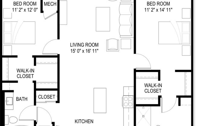 2 beds, 2 baths, 1,121 sqft, $2,020, Unit 318