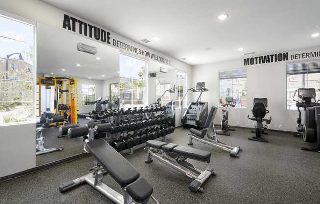 High-Tech Fitness Center at Mitchell Place Apartments, Murrieta