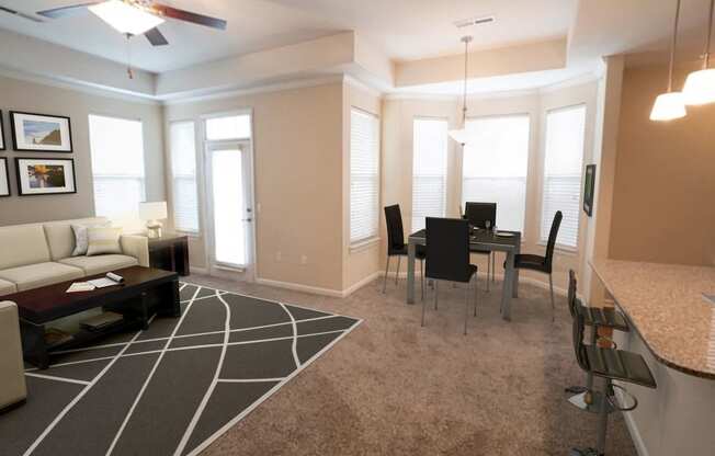 Living Room With Dining Area at Hurstbourne Estates, Louisville, 40223