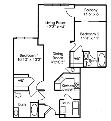 2 beds, 2 baths, 1,060 sqft, $3,518, Unit 1243