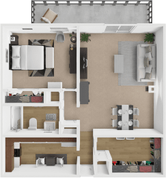 1 bed, 1 bath, 770 sqft, $880