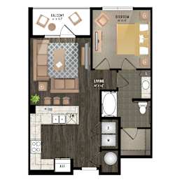 1 bed, 1 bath, 725 sqft, $1,660