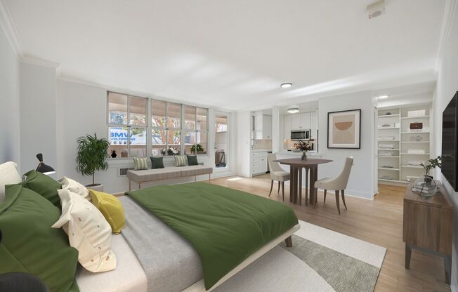 Russian Hill Studio with Expansive Private Balcony, Dedicated Parking + Exceptional Storage