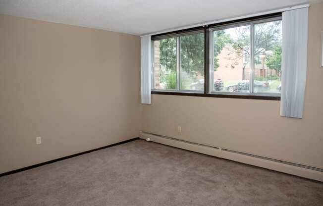 living area with large window