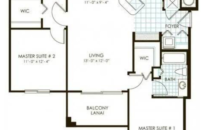 2 beds, 2 baths, 1,221 sqft, $1,855