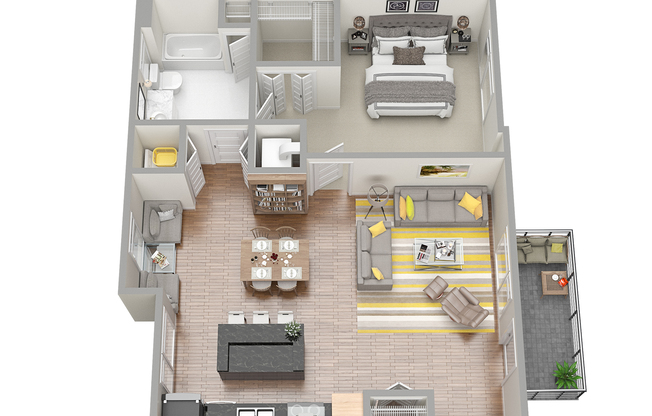 1 bed, 1 bath, 828 sqft, $2,595