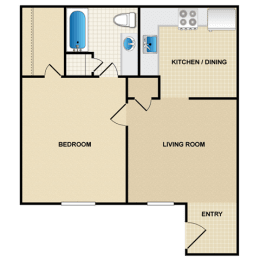 1 bed, 1 bath, 565 sqft, $1,086