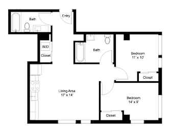 2 beds, 2 baths, 848 sqft, $2,805