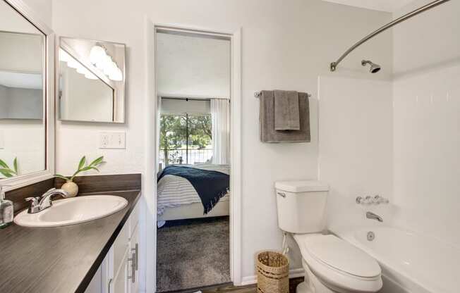 Bathroom at The Fountains at Deerwood Apartments, Jacksonville, FL