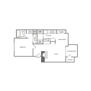 1 bed, 1 bath, 662 sqft, $1,612