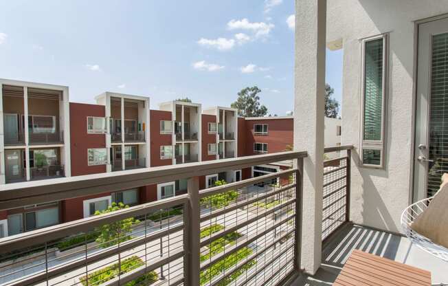 a view of the balconies