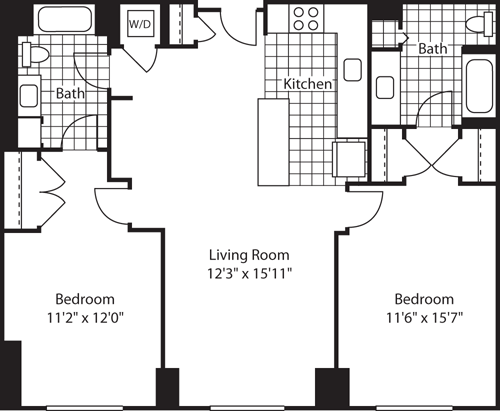 2 beds, 2 baths, 1,077 sqft, $4,856