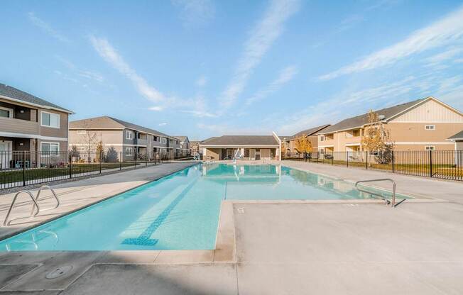 the preserve at ballantyne commons pool and apartment buildings