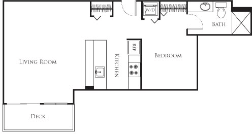 1 bed, 1 bath, 516 sqft, $1,672, Unit 425