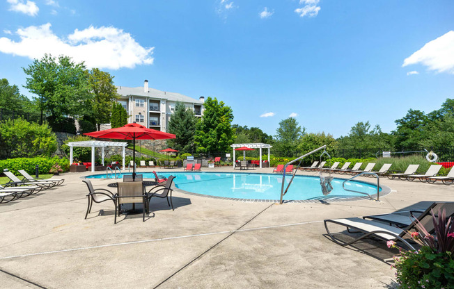 our apartments have a resort style pool and patio