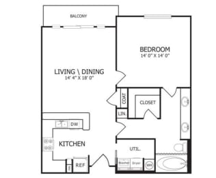 1 bed, 1 bath, 832 sqft, $1,423