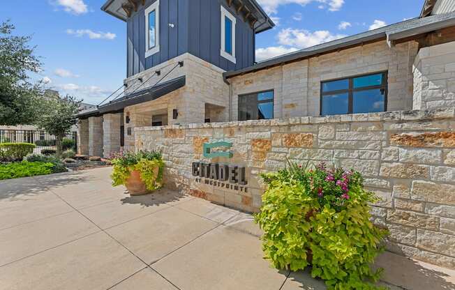 A building with a sign that says