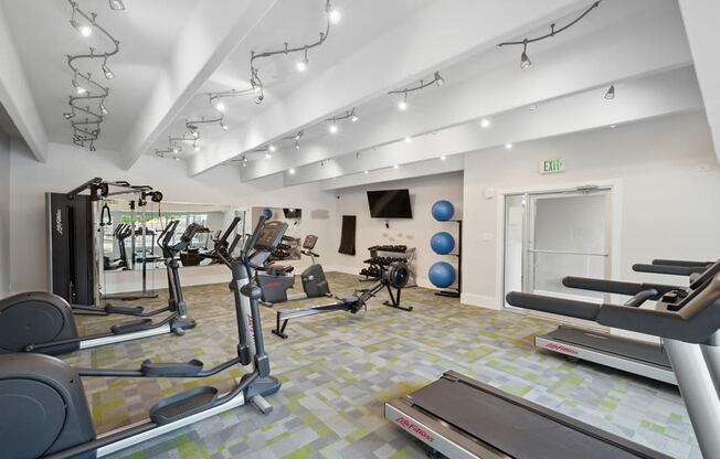 Treadmills in fitness center