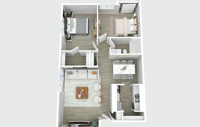 2 beds, 1 bath, 878 sqft, $1,449, Unit 4613-08