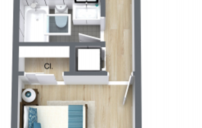 1 bed, 1 bath, 450 sqft, $2,095, Unit 4745-2