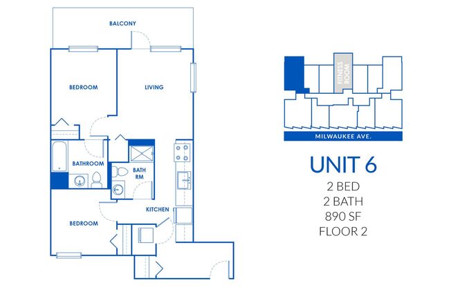 2 beds, 2 baths, 890 sqft, $2,893, Unit 830-206