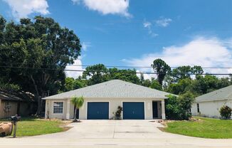 Experience this Cape Coral 3 bedroom 2 bath duplex with 1 car garage and screened in lanai.