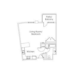 Studio, 1 bath, 686 sqft, $1,290