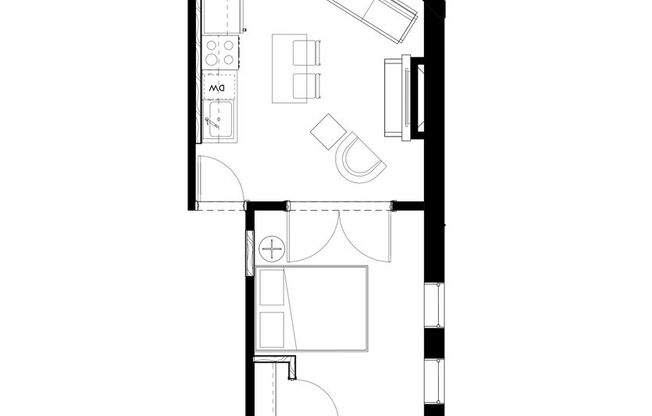 1 bed, 1 bath, 501 sqft, $1,395, Unit 214