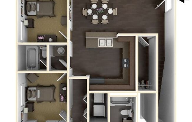 3 beds, 2 baths, 1,293 sqft, $3,095, Unit 600-303