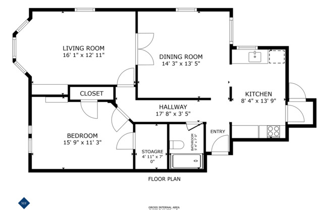 1 bed, 1 bath, $4,500