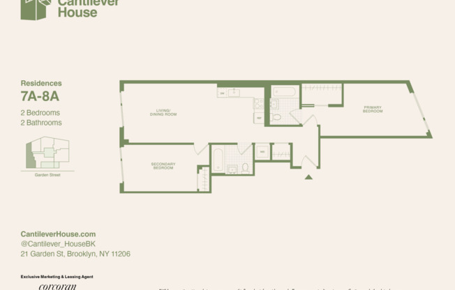 2 beds, 2 baths, $5,871, Unit 7A