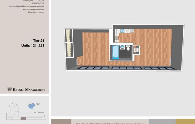 1 bed, 1 bath, 600 sqft, $2,923, Unit 0121