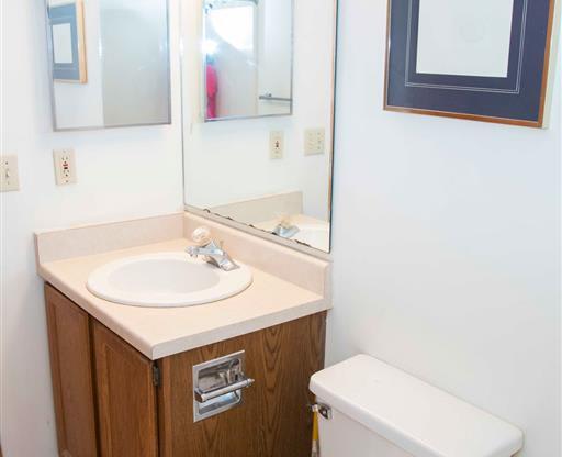 modern bathroom at Capitol View Apartments in Lincoln Nebraska