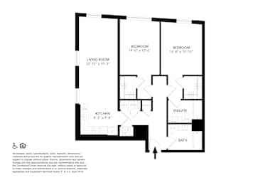 2 beds, 2 baths, 1,086 sqft, $2,725