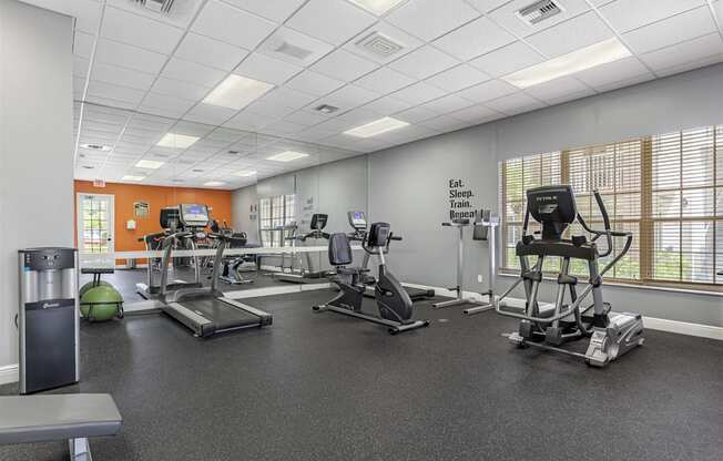 Community fitness center with strength training equipment