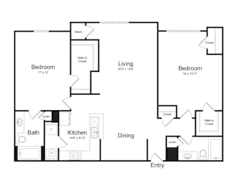 2 beds, 2 baths, 1,427 sqft, $2,430