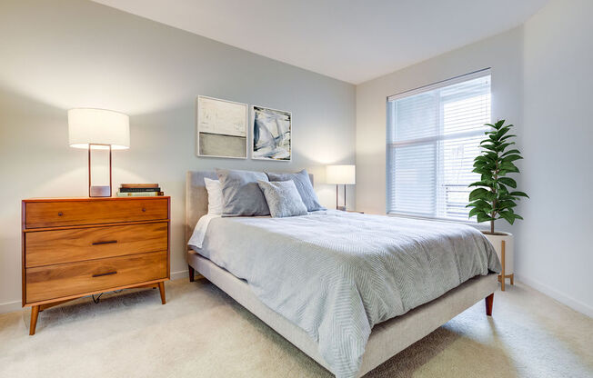 Bedroom with large window