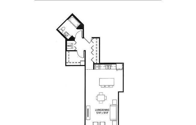 Studio, 1 bath, 679 sqft, $1,446, Unit 302