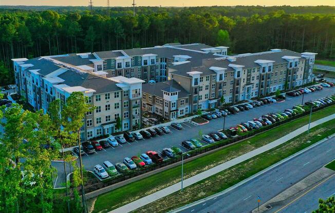 Aerial Exterior View Of Pointe at Lake CrabTree Community in Morrisville Rental Homes