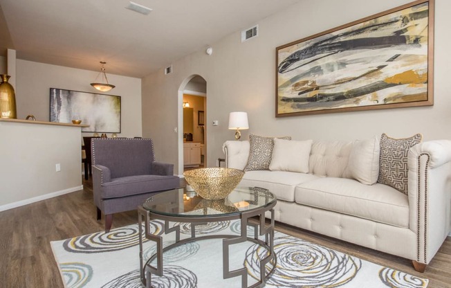 Living room with frame at The Fairways by Picerne, Las Vegas, 89141