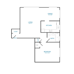 1 bed, 1 bath, 737 sqft, $1,678
