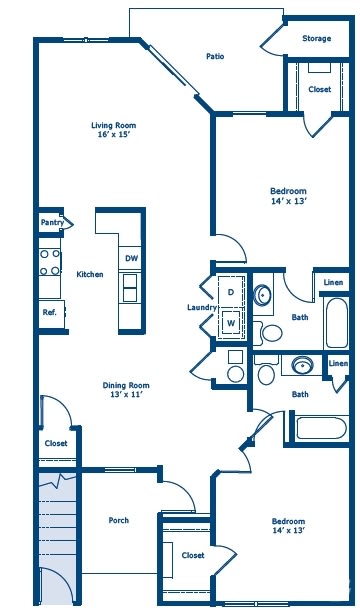 a blueprint of a floor plan of a residence