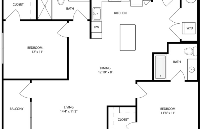 2 beds, 2 baths, 1,046 sqft, $2,179
