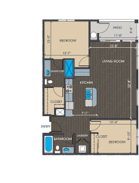 2 beds, 2 baths, 1,111 sqft, $2,159