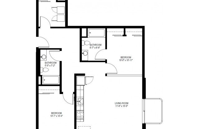 2 beds, 2 baths, 987 sqft, $2,375, Unit 312