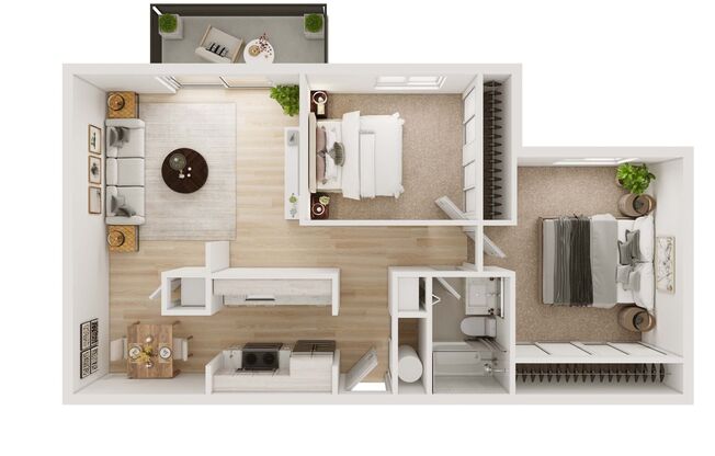 2 beds, 1 bath, 865 sqft, $1,820, Unit 105