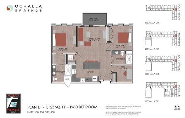 2 beds, 2 baths, 1,123 sqft, $2,225, Unit 238