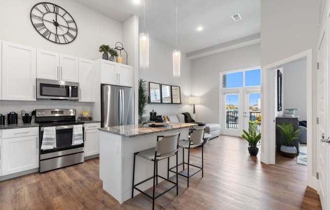 The Edison at Bozeman Gateway Apartments in Bozeman, Montana Model Kitchen with Island