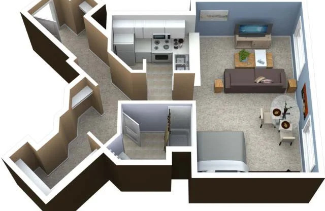Studio, 1 bath, 590 sqft, $2,105