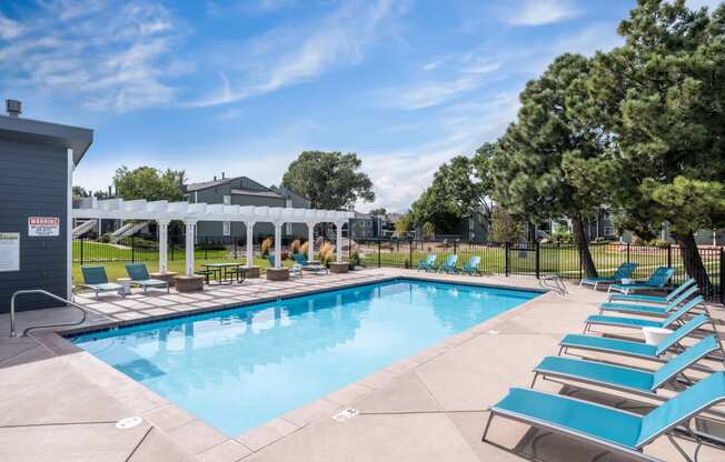 Sparkling Outdoor Pool at The Glen at Briargate, Colorado Springs, 80920